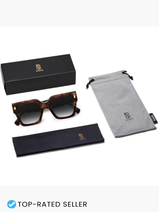 Vintage Oversized Square Sunglasses Retro UV Protection for Women main image 6
